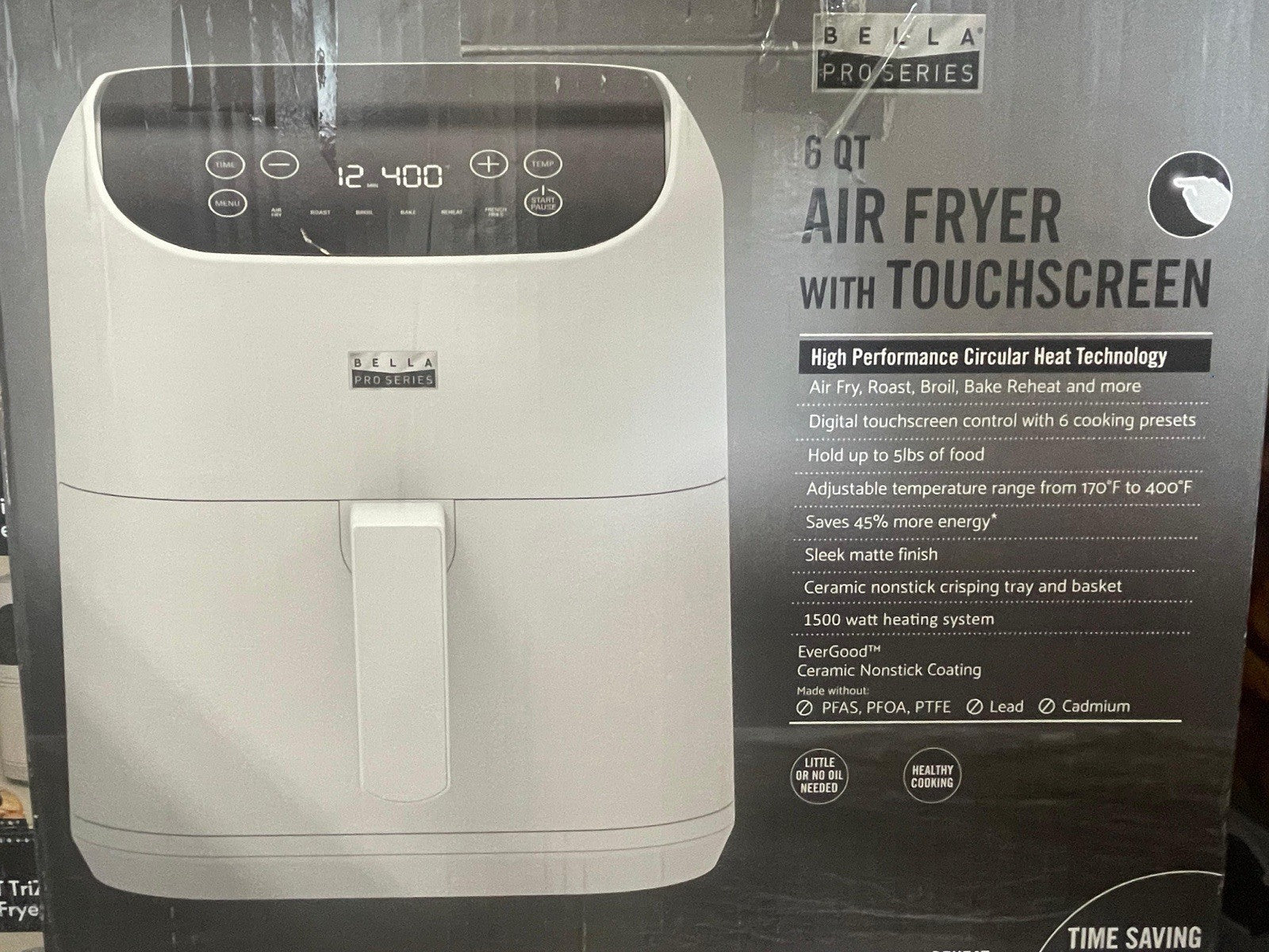 Bella Pro Series 6qt Digital Air Fryer White